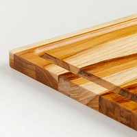 Crate & Barrel Reversible Teak Wood Cutting Board 16"x16"x0.75"
