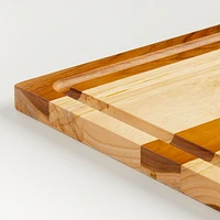Crate & Barrel Reversible Teak Wood Cutting Board 20"x15"x0.75"