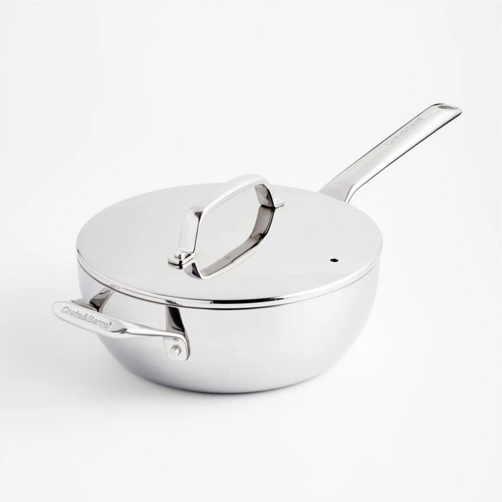 Crate & Barrel EvenCook Core ® 3.5 Qt. Stainless Steel Everyday Pan with Lid