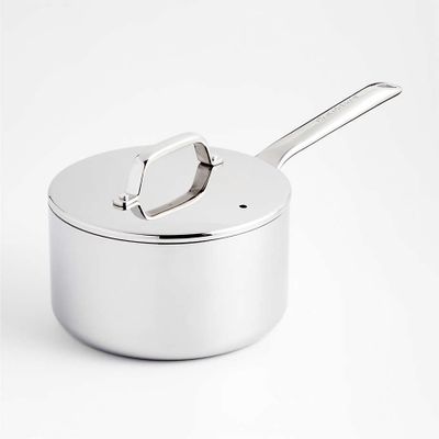 Crate & Barrel EvenCook Core™ 3.5 Qt. Stainless Steel Saucepan with Lid