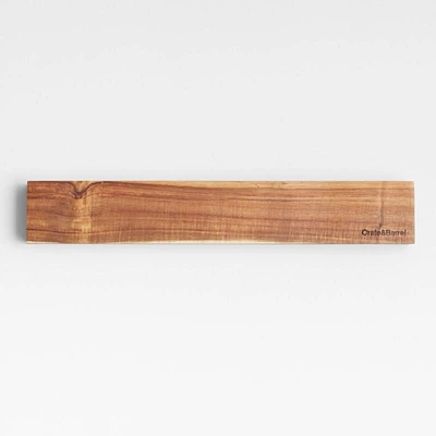 Crate & Barrel Wooden Magnetic Knife Holder Bar