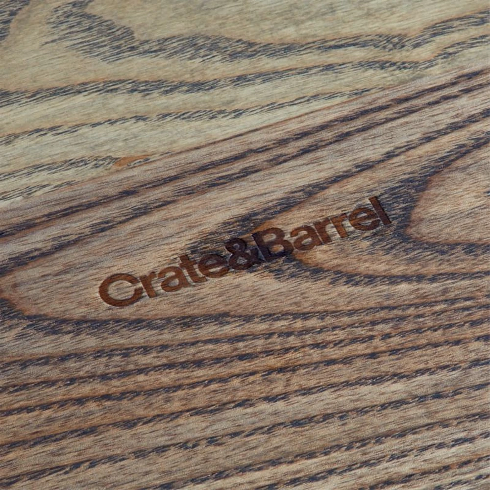 Crate & Barrel Grey Wash Face-Grain Cutting Board 16"x16"x0.75"