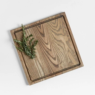Crate & Barrel Grey Wash Face-Grain Cutting Board 16"x16"x0.75"