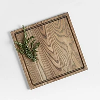 Crate & Barrel Grey Wash Face-Grain Cutting Board 16"x16"x0.75"
