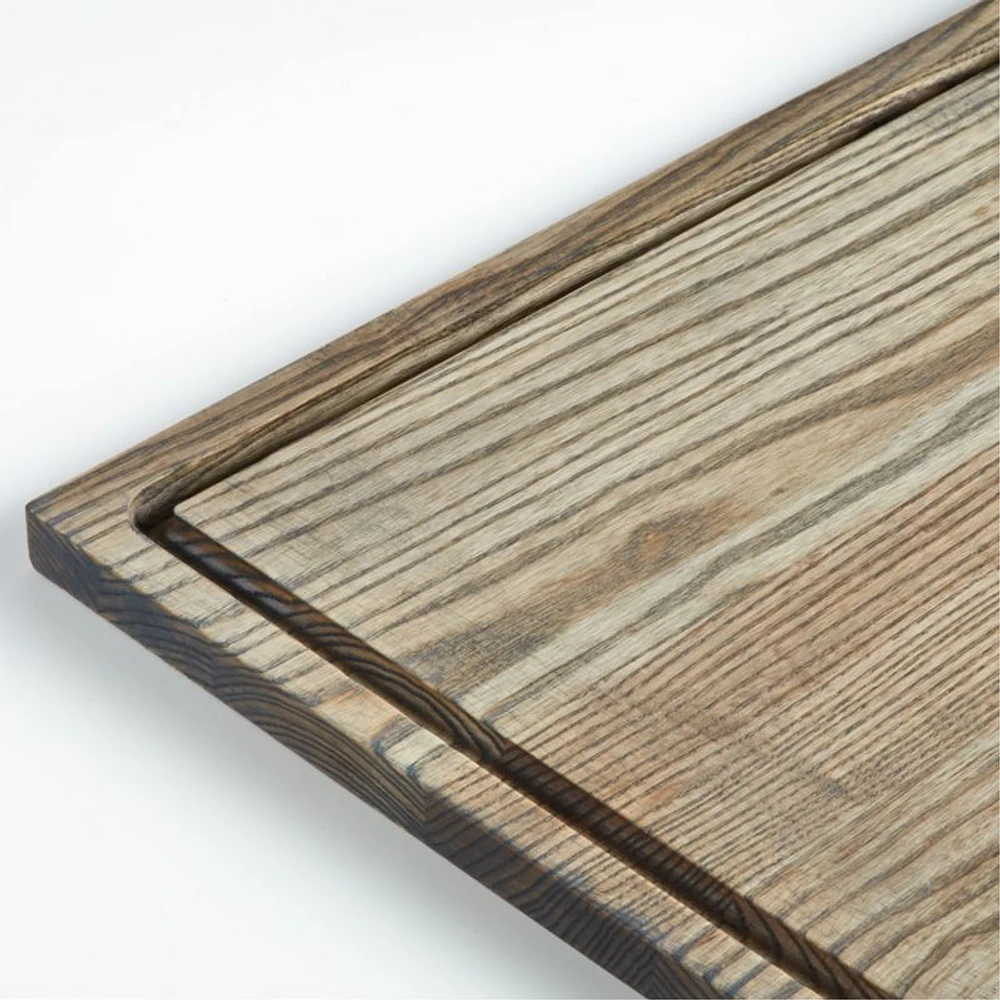 Crate & Barrel Grey Wash Face-Grain Cutting Board 16"x16"x0.75"