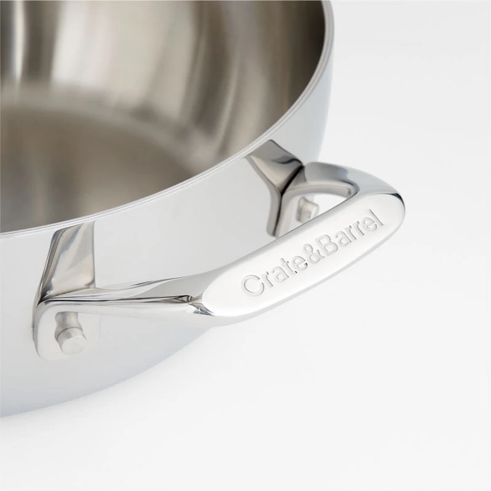 Crate & Barrel EvenCook Core ®  3.5 Qt. Stainless Steel Everyday Pan with Lid