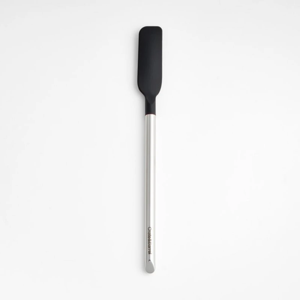 Crate & Barrel Black Silicone and Stainless Steel Jar Scraper