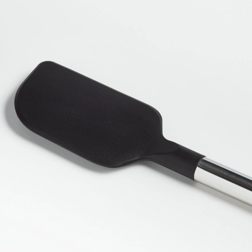 Crate & Barrel Black Silicone and Stainless Steel Scraper Spatula