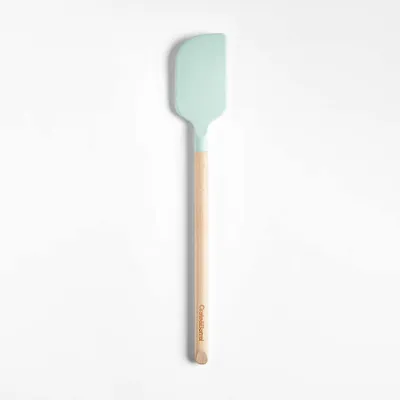 Crate & Barrel Wood and Mint Silicone Spatula