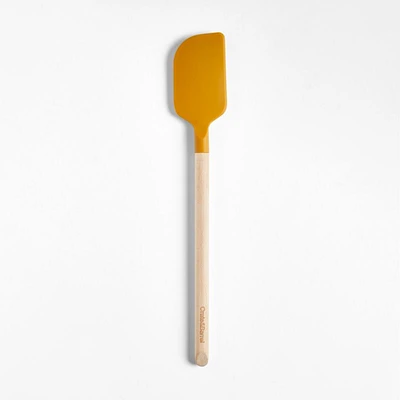 Crate & Barrel Wood and Yellow Silicone Spatula