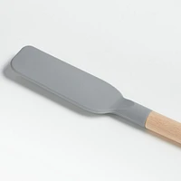 Crate & Barrel Wood and Grey Silicone Jar Scraper