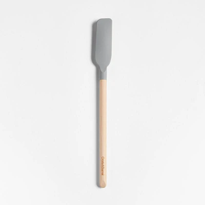 Crate & Barrel Wood and Grey Silicone Jar Scraper