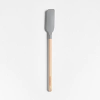 Crate & Barrel Wood and Grey Silicone Jar Scraper