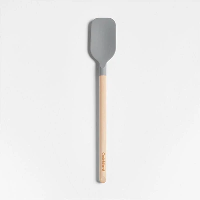 Crate & Barrel Wood and Grey Silicone Spoonula