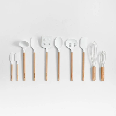 Crate & Barrel Wood and Silicone Utensils