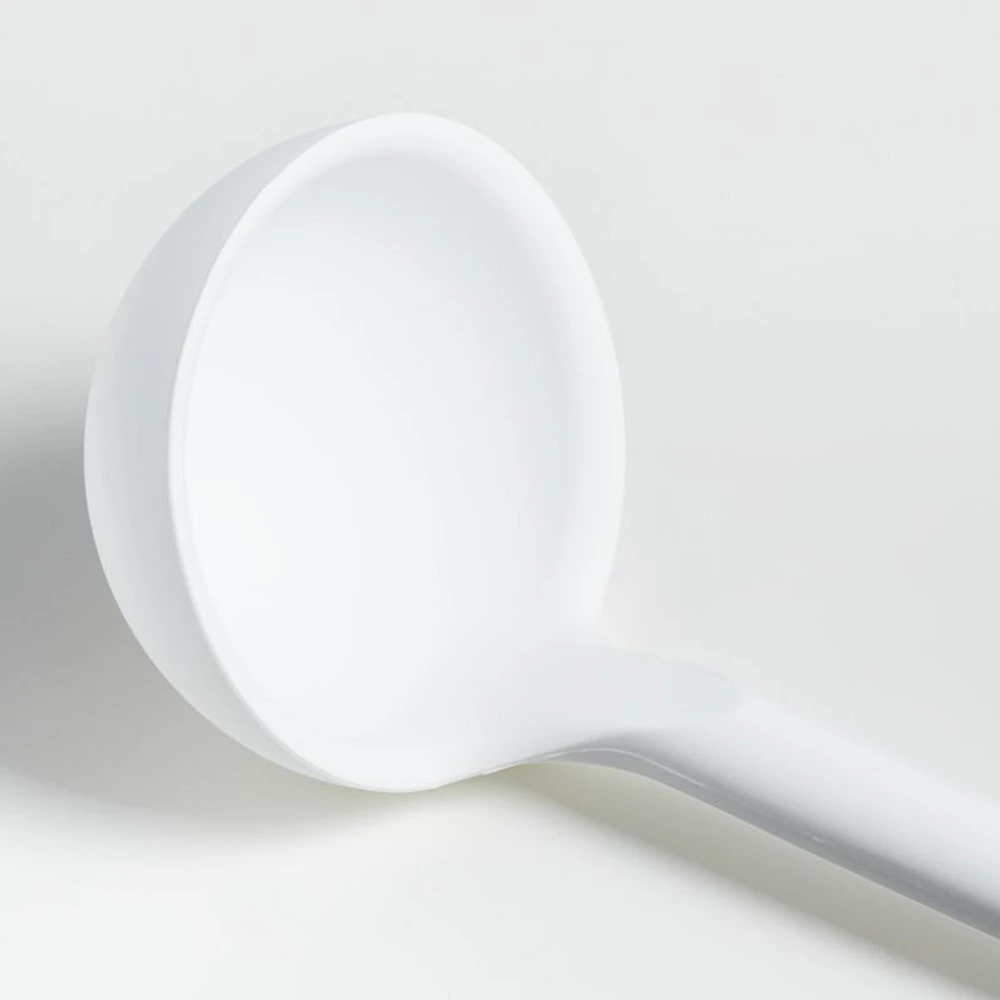 Crate & Barrel White Silicone Ladle