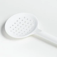 Crate & Barrel White Silicone Slotted Spoon