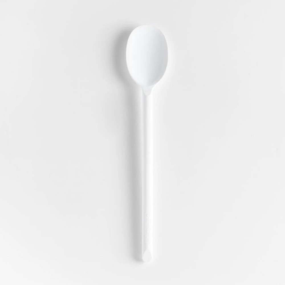 Crate & Barrel White Silicone Spoon