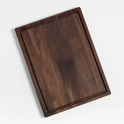 Crate & Barrel Reversible Walnut Wood Cutting Board 20"x15"x0.75"