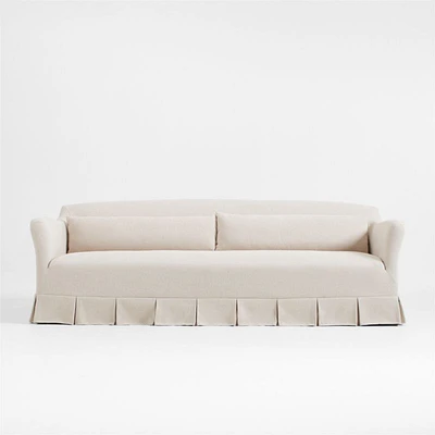 Crawford 90" Slipcovered Sofa with Box-Pleated Skirt by Jake Arnold