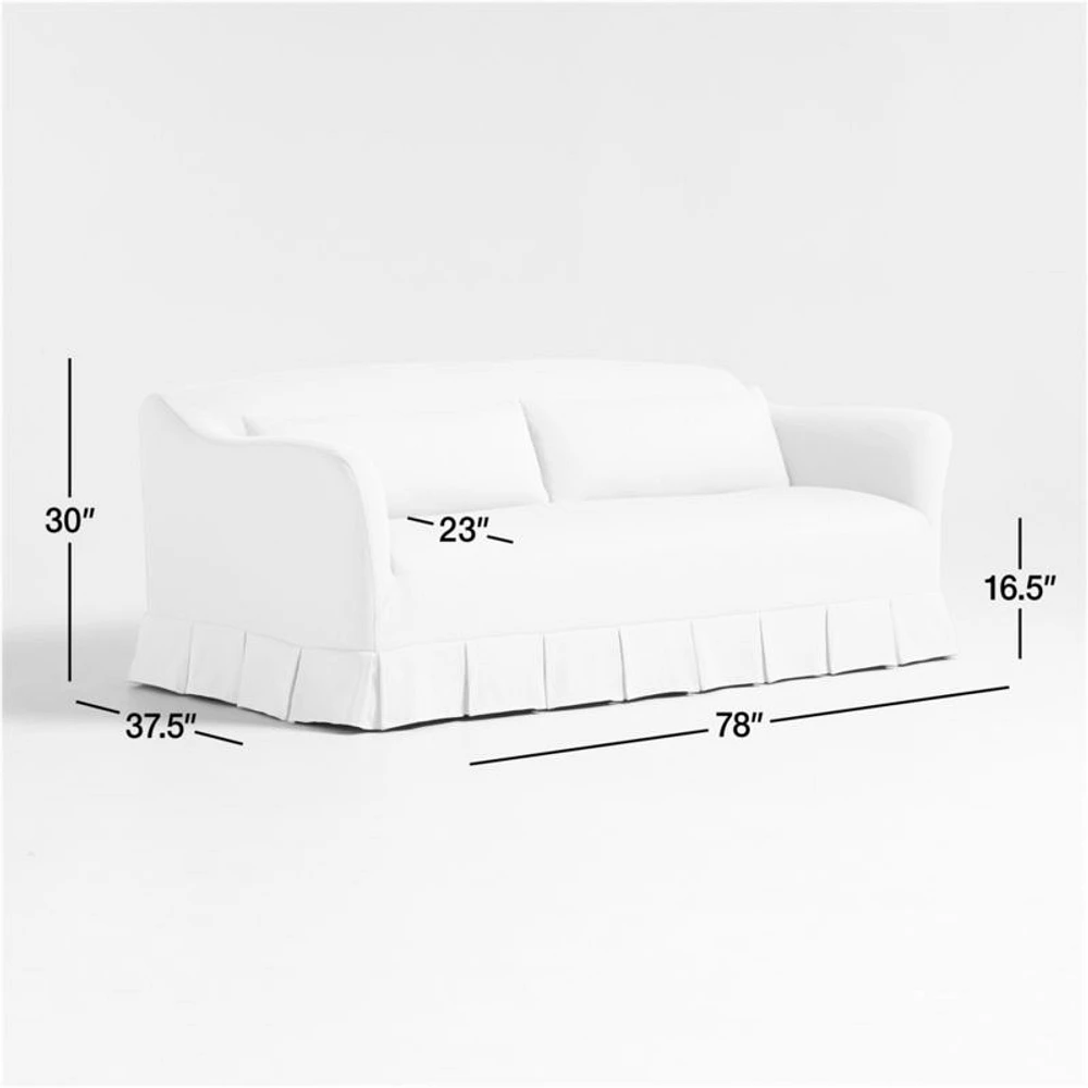 Crawford Apartment Slipcovered Sofa with Box-Pleated Skirt by Jake Arnold