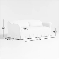 Crawford Apartment Slipcovered Sofa with Box-Pleated Skirt by Jake Arnold