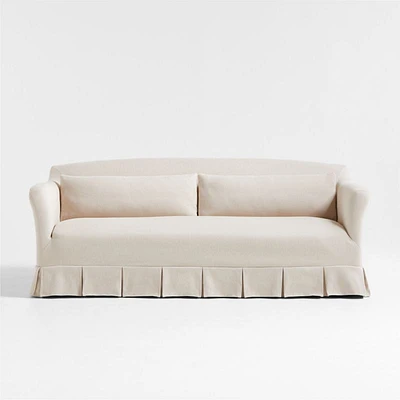 Crawford Apartment Slipcovered Sofa with Box-Pleated Skirt by Jake Arnold
