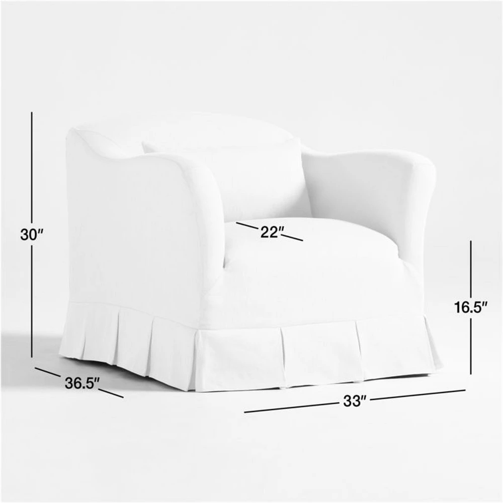 Crawford Slipcovered Chair with Box-Pleated Skirt by Jake Arnold