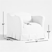 Crawford Slipcovered Chair with Box-Pleated Skirt by Jake Arnold