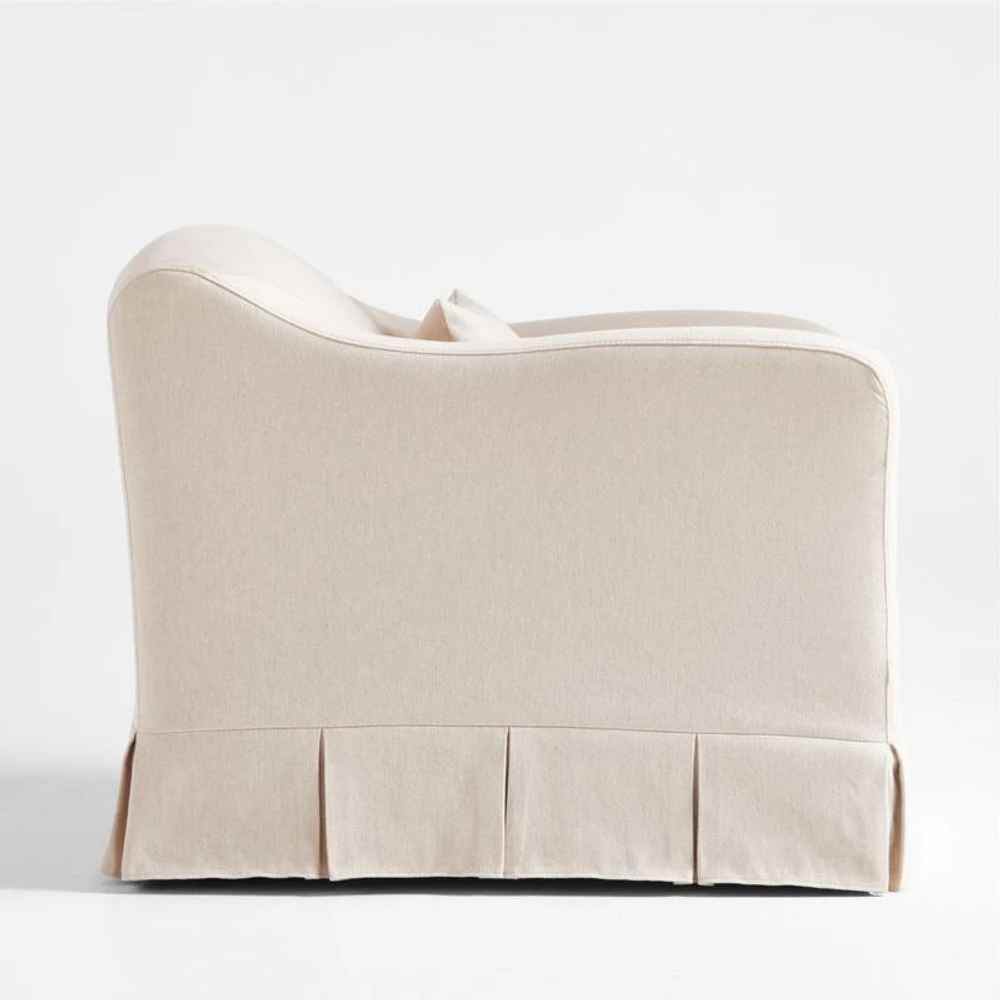 Crawford Slipcovered Chair with Box-Pleated Skirt by Jake Arnold