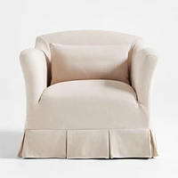Crawford Slipcovered Chair with Box-Pleated Skirt by Jake Arnold