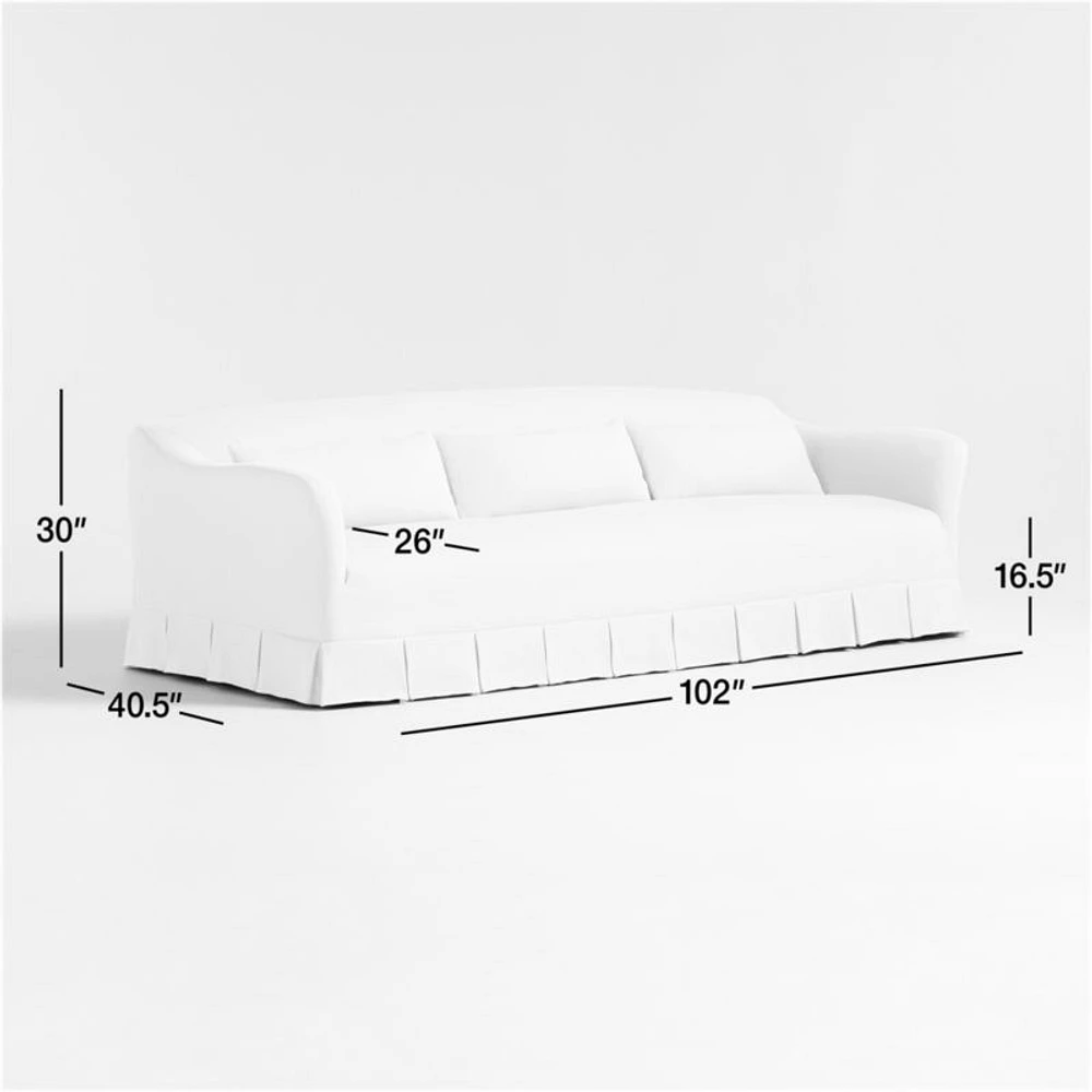 Crawford Grande Slipcovered Sofa with Box-Pleated Skirt by Jake Arnold