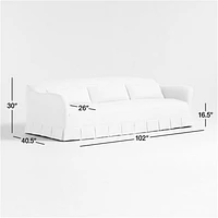 Crawford Grande Slipcovered Sofa with Box-Pleated Skirt by Jake Arnold