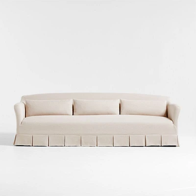 Crawford Grande Slipcovered Sofa with Box-Pleated Skirt by Jake Arnold