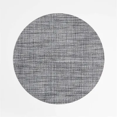 Chilewich ® Round Crepe Grey Easy-Clean Vinyl Placemat