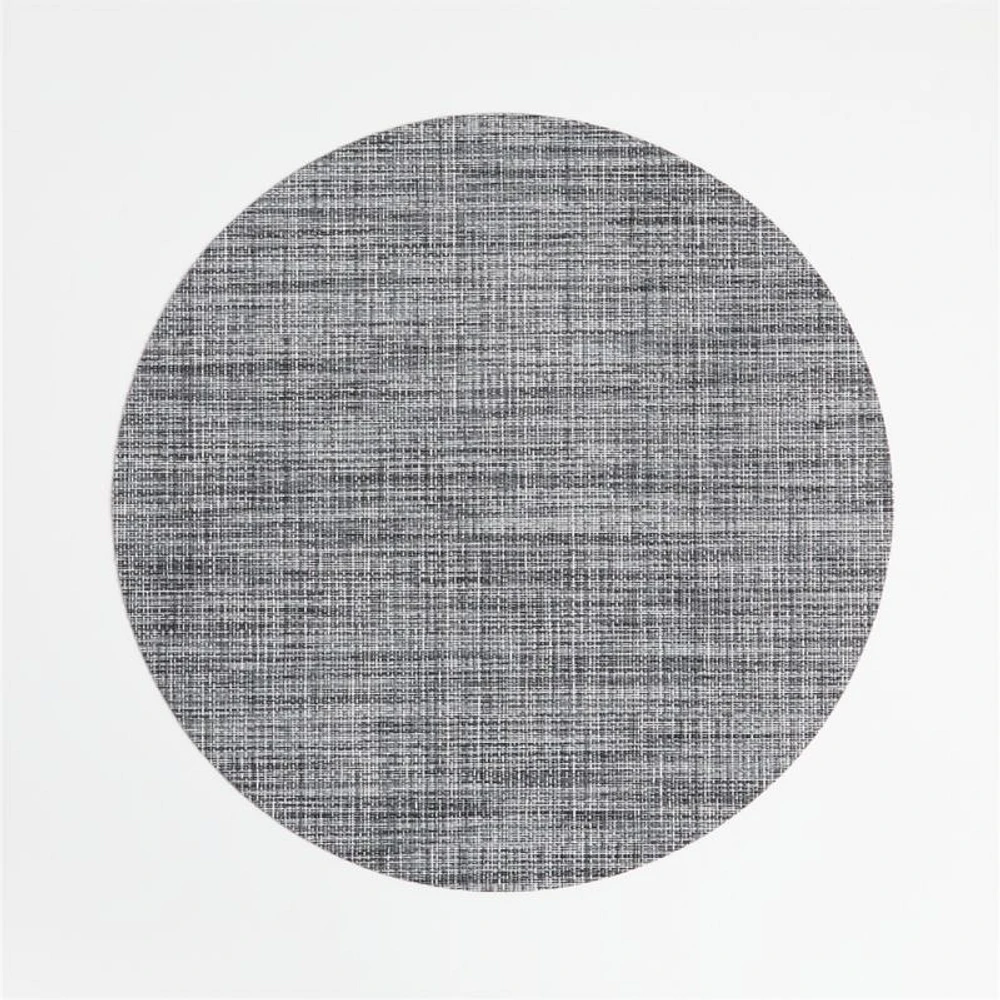 Chilewich ® Round Crepe Grey Easy-Clean Vinyl Placemat