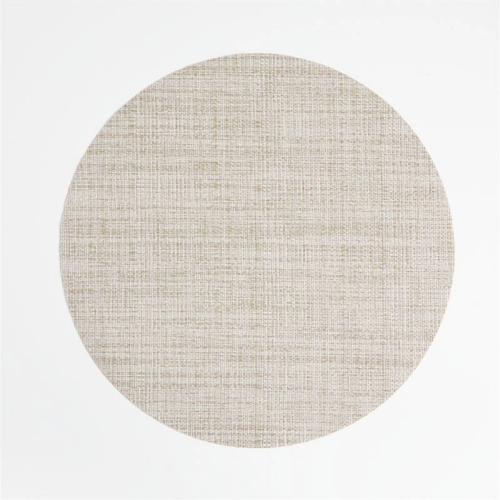 Chilewich ® Round Crepe Neutral Easy-Clean Vinyl Placemat