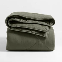 Aire Cotton Crinkle Matelasse Burnt Green Twin/Twin XL Comforter