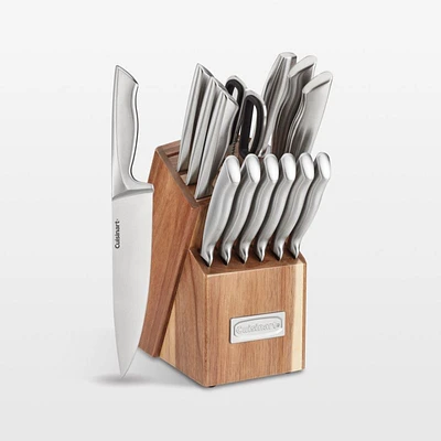 Cuisinart ® 15-Piece Stainless Steel Hollow-Handle Cutlery Block Set with Acacia Block