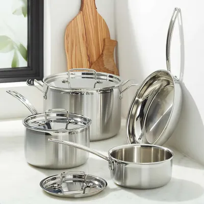 Cuisinart ® MultiClad Pro™ -piece Tri-Ply Stainless Steel Cookware Set