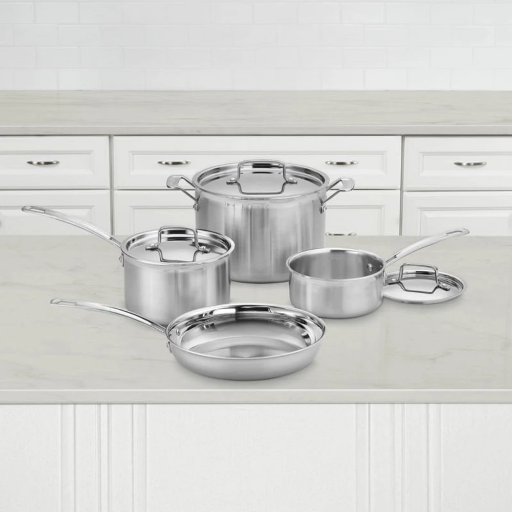 Cuisinart ® MultiClad Pro™ -piece Tri-Ply Stainless Steel Cookware Set