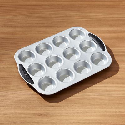 Crate & Barrel Silver 12-Cup Muffin Pan + Reviews