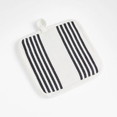 Cuisine Stripe Black Organic Cotton Pot Holder