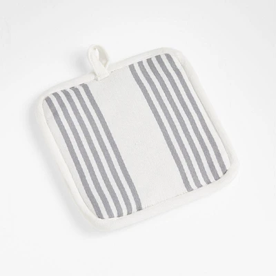 Cuisine Stripe Grey Organic Cotton Pot Holder