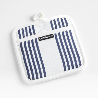 Cuisine Stripe Indigo Organic Cotton Pot Holder