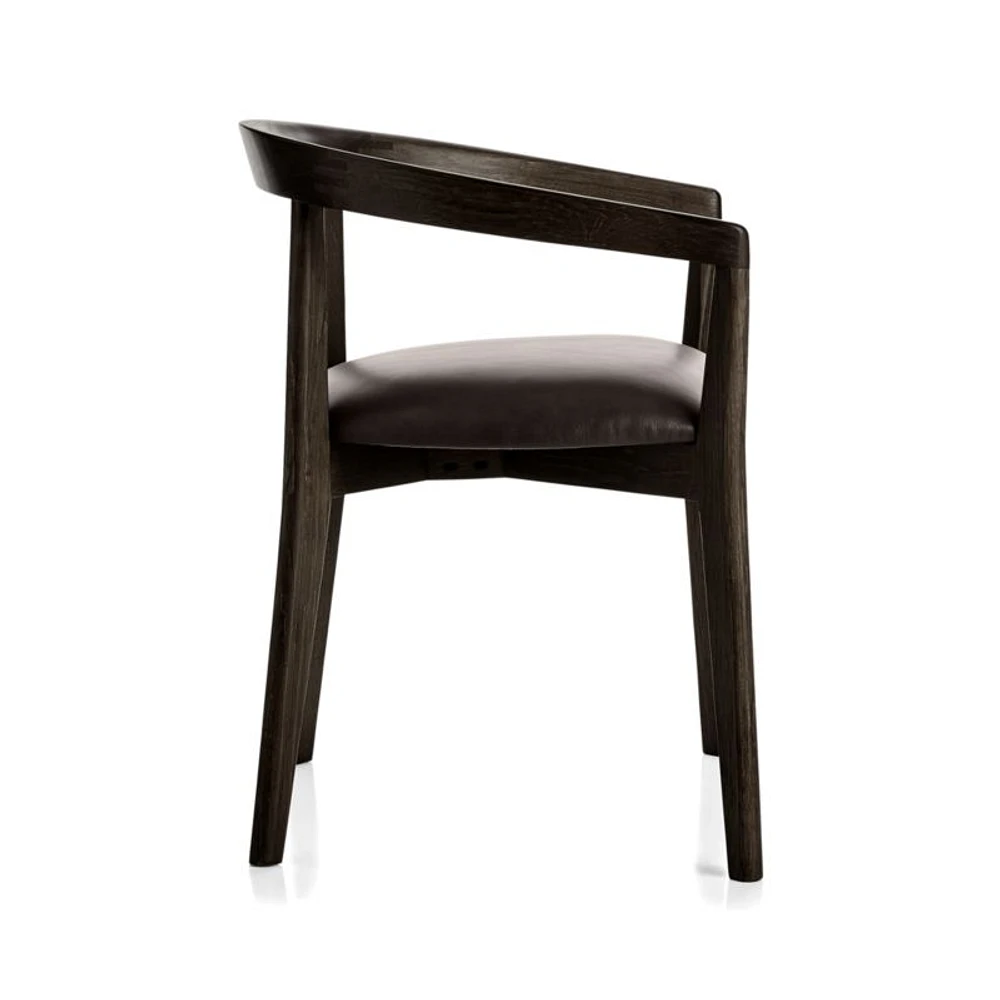 Cullen Dark Stain Granite Round Back Dining Chair