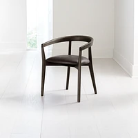 Cullen Dark Stain Granite Round Back Dining Chair