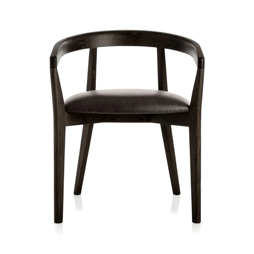 Cullen Dark Stain Granite Round Back Dining Chair