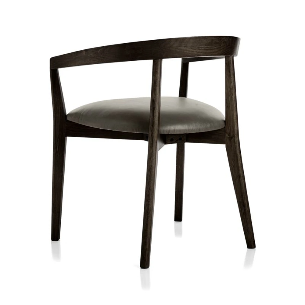 Cullen Dark Stain Stone Round Back Dining Chair