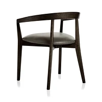 Cullen Dark Stain Stone Round Back Dining Chair